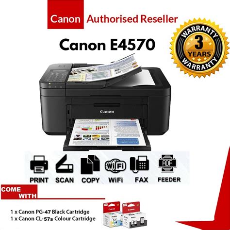 Canon E4570 Wireless All In One Colour Inkjet Wi Fi Printer Shopee Malaysia