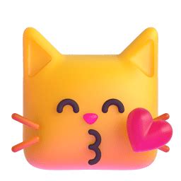 Kissing Cat Emoji | Kissing Cat Face with Closed Eyes Emoji