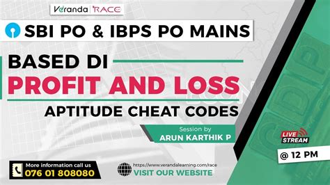 APTITUDE CHEAT CODES PROFIT AND LOSS BASED DATA INTERPRETATION SBI PO