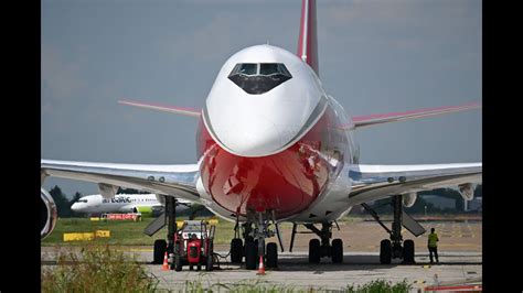 NATIONAL Air Cargo B747 At Belgradeairport Closeup Freighter Queen