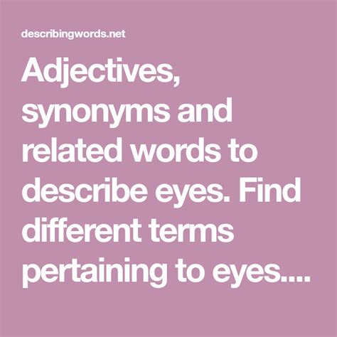 Descriptive Words For Eyes Letter Words Unleashed Exploring The Beauty Of Language