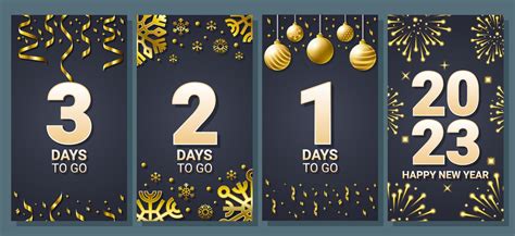 Gold Countdown New Year For Social Media Story 13274847 Vector Art At