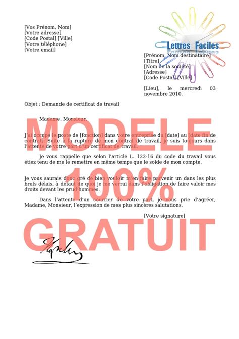 Mod Le De Lettre De Demande De Certificat De Nationalit Fran Aise