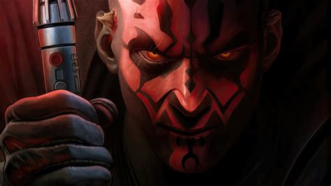 Darth Maul HD Wallpaper Intense Star Wars Background By TextlessPoster