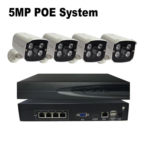 Aliexpress Buy 5MP IP Camera Surveillance System H 265 4CH POE