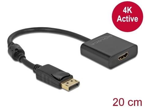 Adaptor Displayport La Hdmi T M 12 4k Activ Negru Delock 63585