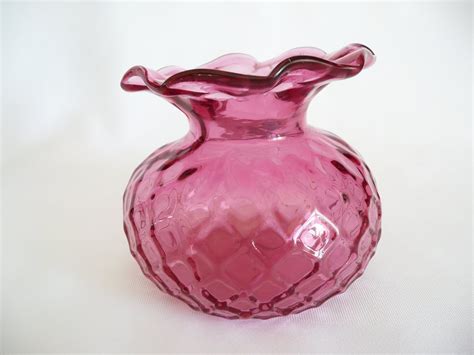 Vintage Cranberry Glass Vase By Raventreevintage On Etsy