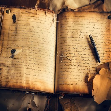 Premium Ai Image Closeup Of A Vintage Diary With Aged Pages