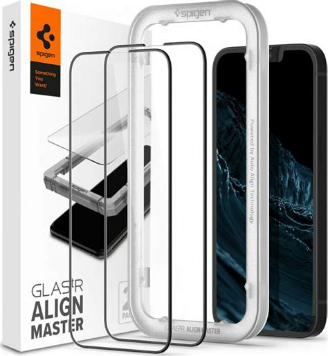 Spigen GLAS TR ALIGNmaster Full Face Tempered Glass Black X2 Pieces