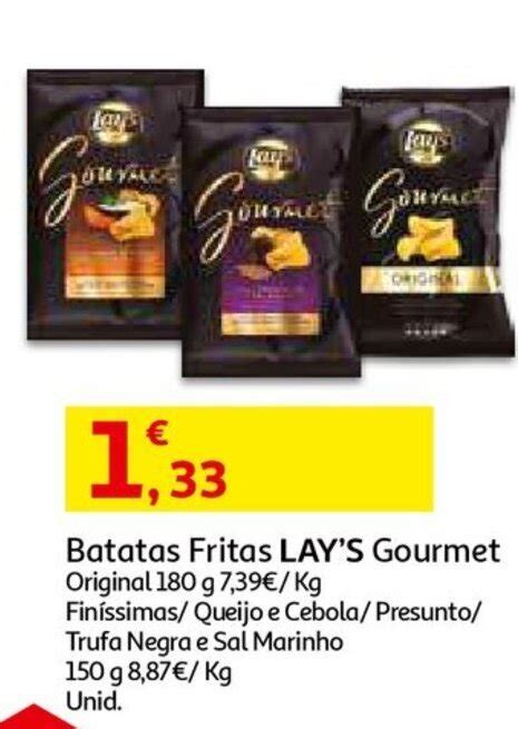 Promoção Batatas Fritas Lay s Gourmet 180g em Auchan