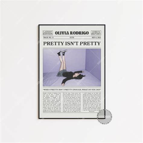 Olivia Rodrigo Retro Newspaper Print Pretty Isnt Pretty Poster Pretty