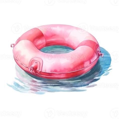 Pool Float Summer Illustration Watercolor Style 46785133 Png