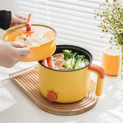 Multipurpose Round Cooker Shabu Noodle Ramen W Non Stick Student Mini Electric Hot