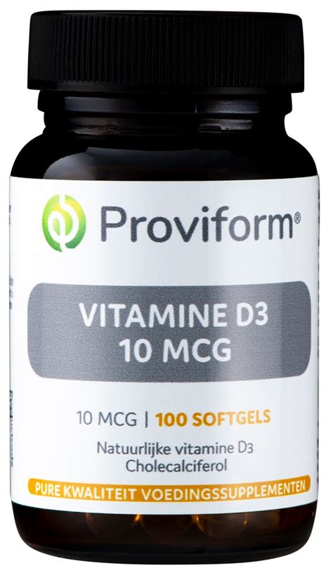 Proviform Vitamine D3 10mcg 100 Softgels Kopen Kiezen En Vergelijken