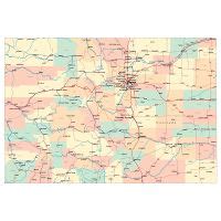 Large detailed roads and highways map of Colorado state with all cities ...