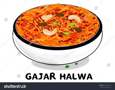 Gajar Halwa Carrot Halwa Indian Punjabi Stock Vector Royalty Free