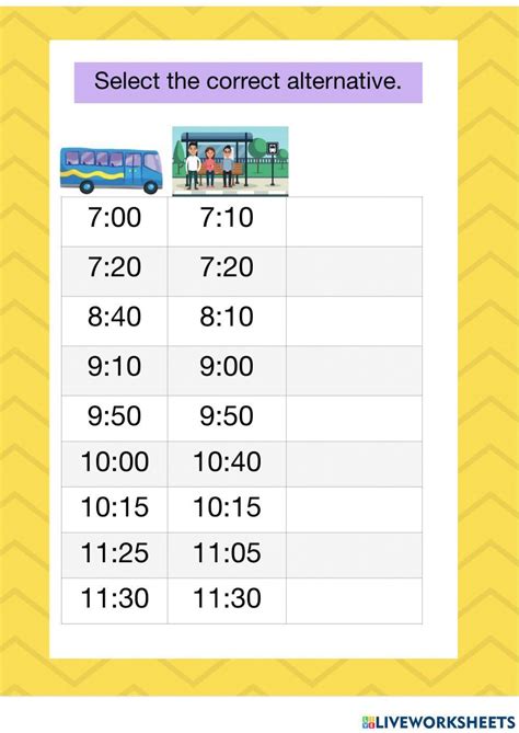 Early On Time Late Worksheet Live Worksheets Worksheets Library