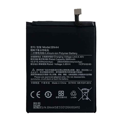 Batterie Xiaomi BN44 Pour Xiaomi Redmi 5 Plus Redmi Note 5 4000MAH