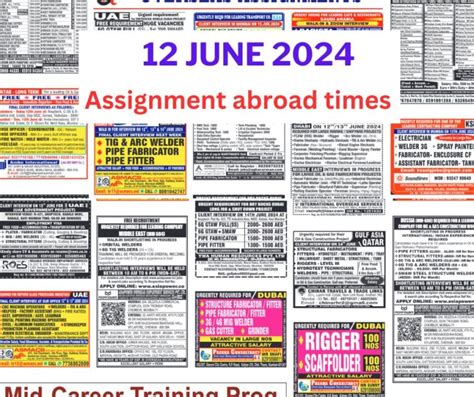 Assignment Abroad Times Pdf Today June Gulf Jobs