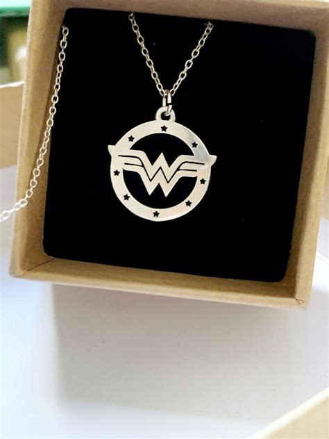 Wonder Woman Necklace Silver Wonder Woman Necklace Wonder Etsy