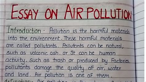 Air Pollution Essay In English Components Causes Effect It S