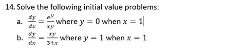 Solved Solve The Following Initial Value