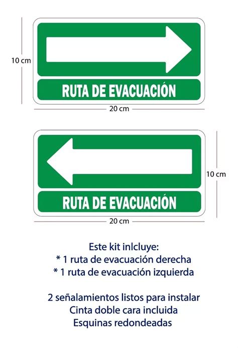 Señalamiento Letrero Ruta De Evacuación Izquierda GOPRINT