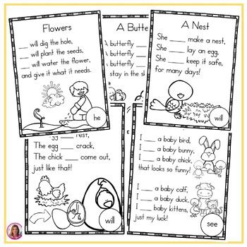 Spring Sight Word Poems Fill In The Missing Sight Word Version