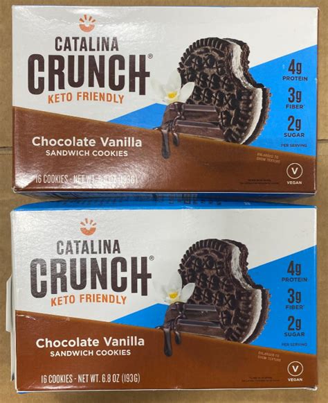 Catalina Crunch Chocolate Vanilla Keto Sandwich Cookies 2 Pack Best By 1223 Ebay