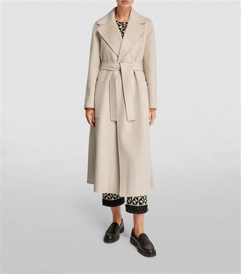 Womens Max Mara Beige Wool Belted Coat Harrods Uk