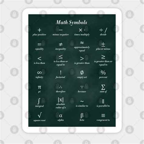 Math Symbols Maths Symbols Sticker Teepublic