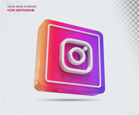 Premium PSD Instagram Icon Concept 3d Rendering