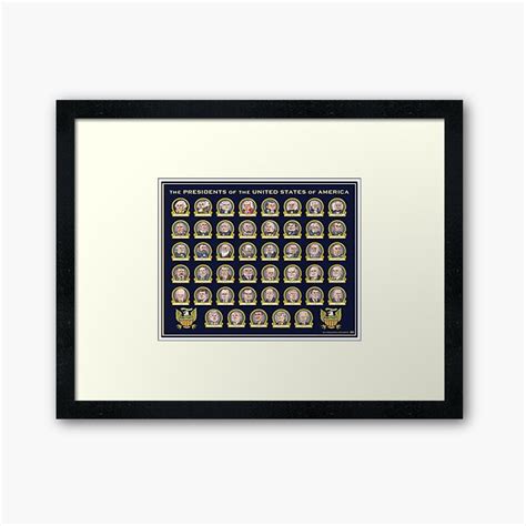 Presidents Of The United States Of America Design Two Framed Art Print By Mackaycartoons