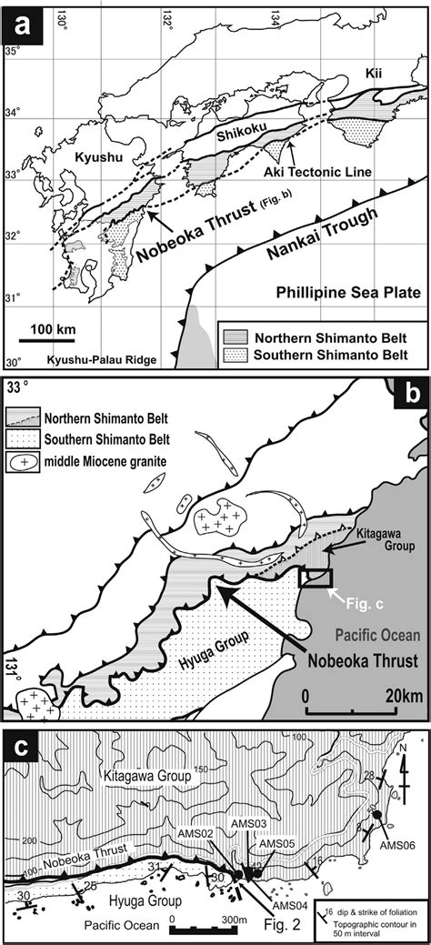 A Geologic Setting Of The Nobeoka Thrust And Distribution Of The