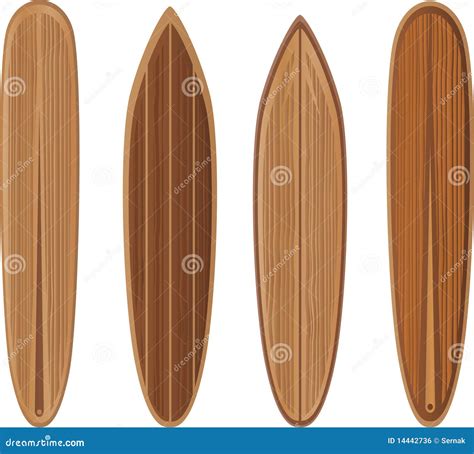 Wooden Surfboards Set Stock Vector Illustration Of Extreme