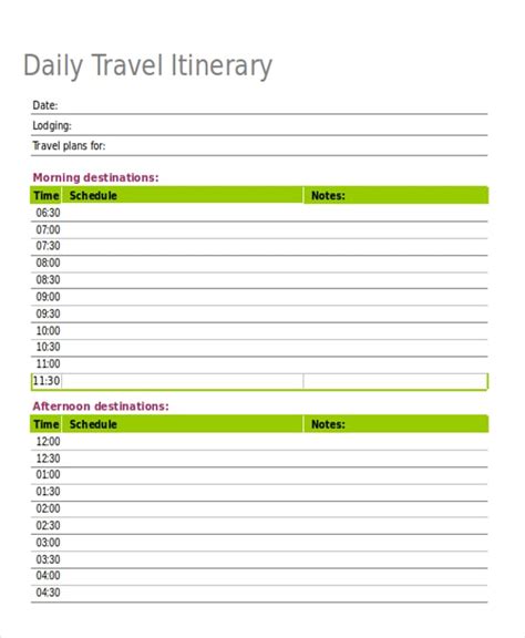 23 Itinerary Templates In Excel Free And Premium Templates