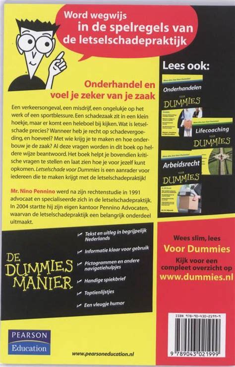 Letselschade Voor Dummies Nino Pennino 9789043021999 Boeken Bol