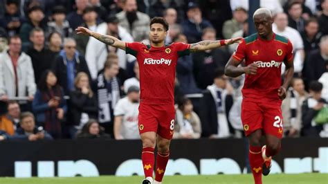 Joao Gomes hits a double as Tottenham suffer home defeat against Wolves ...