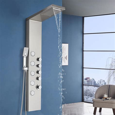 Colonne De Douche Hydromassage Set Panneau Douche En Acier Inox