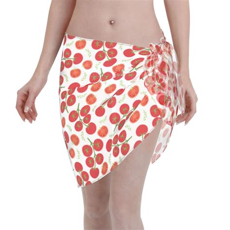 Adobk Tomato Swimsuit Coverups For Women Beach Bikini Short Skirt For