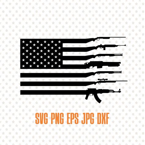 American Gun Flag Svg Cut File Vector Us Gun Flag Silhouette Etsy