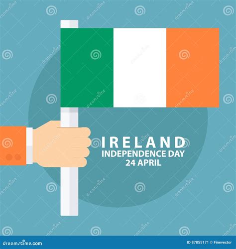 Ireland Independence Day, 24 April, Greeting Card with Hand Holding ...