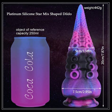 Starry Sky Mixed Colour Shaped Dildo Platinum Silicone Large Dildo For