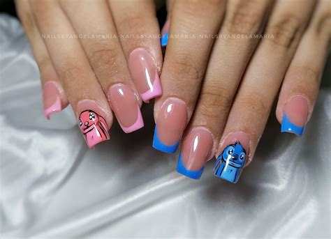 Stitch And Angel Nails Disney Acrylic Nails Angel Nails Nails