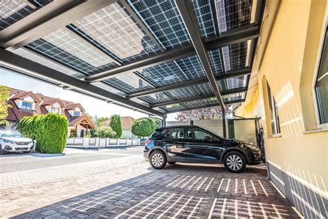 Photovoltaik Carports Mit Pv Paneelen Svoboda Metalltechnik