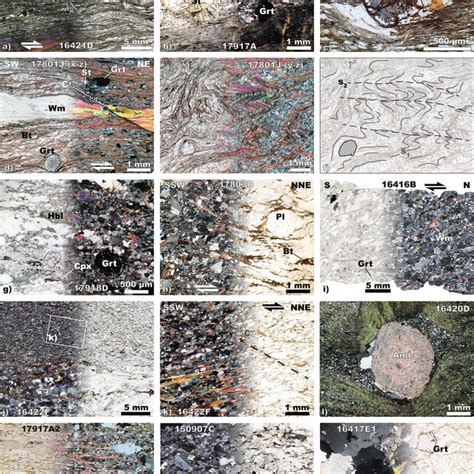 Thin Section Photomicrographs Of Igneous And Metamorphic Rocks From Cer