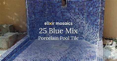 ECM 25 Blue Mix Porcelain Ceramic Pool Tile In Dubai UAE