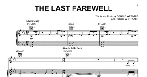 The Last Farewell Piano Vocal And Guitar Chords Right Hand Melody