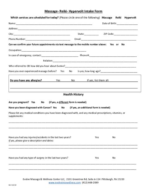 Fillable Online Pdf Formsothermassage Intake Formfill Out Printable Pdf Forms Online