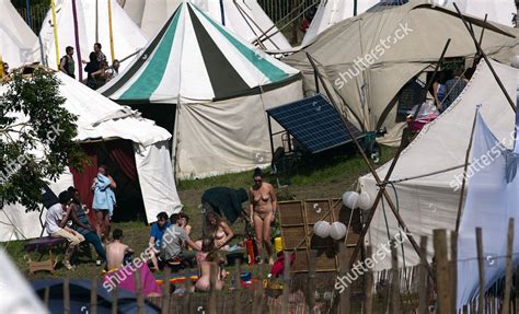 Nude Festival Goers Bask Sun Solar Editorial Stock Photo Stock Image Shutterstock